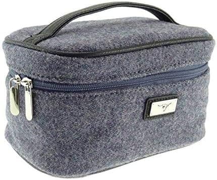 Ladies Authentic Harris Tweed Purple Lilac Check Cosmetic Bag