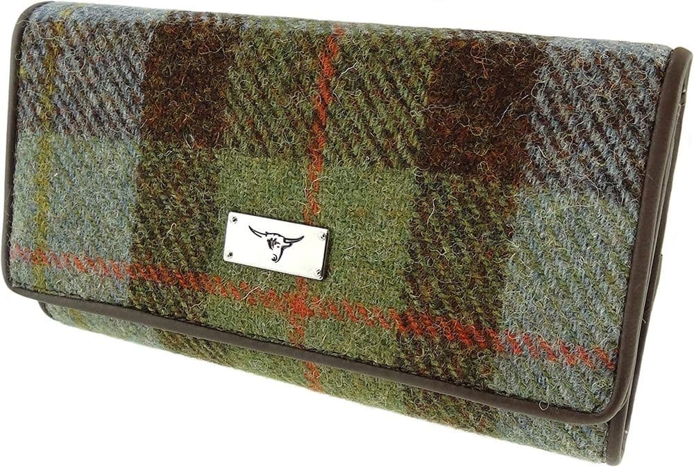 Ladies Authentic Harris Tweed Purse in MacLeod Tartan with ID Window