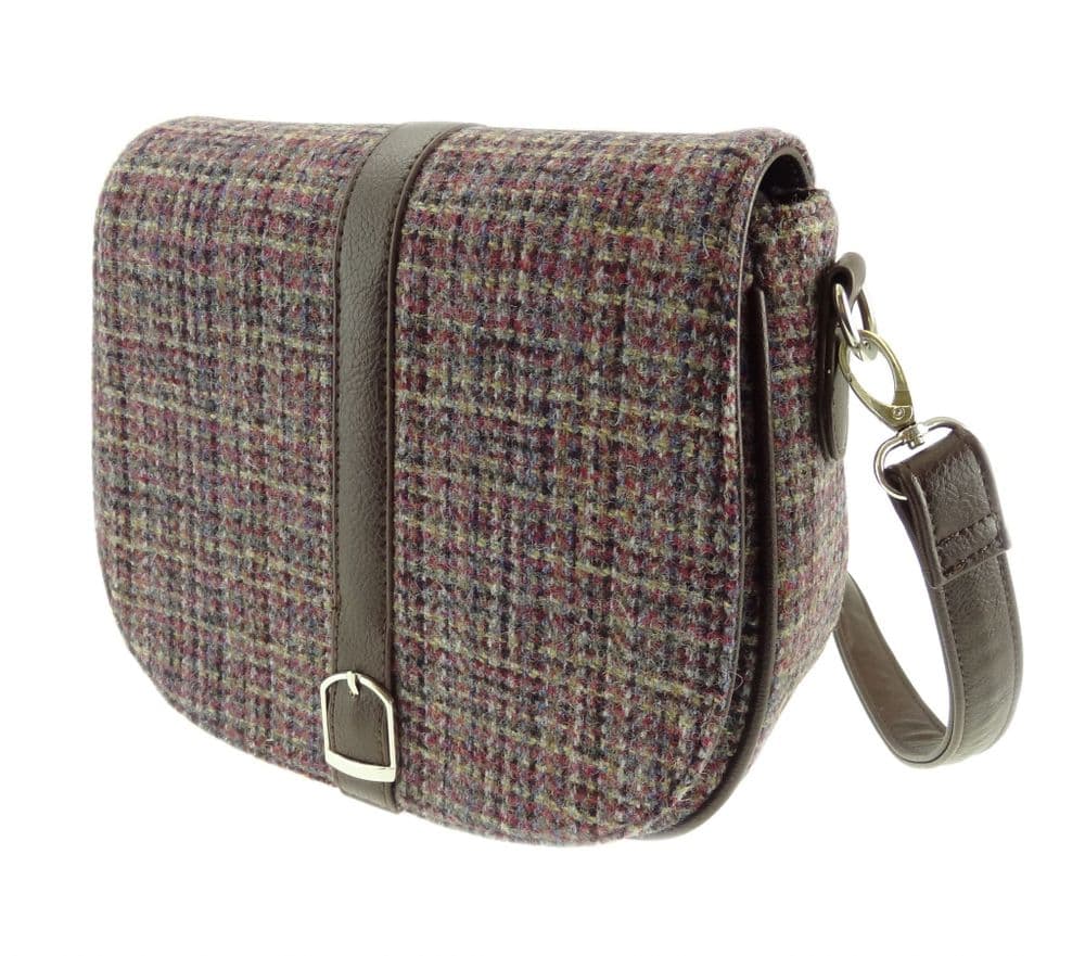 Ladies Authentic Harris Tweed Shoulder Bag Multi Colour Weave