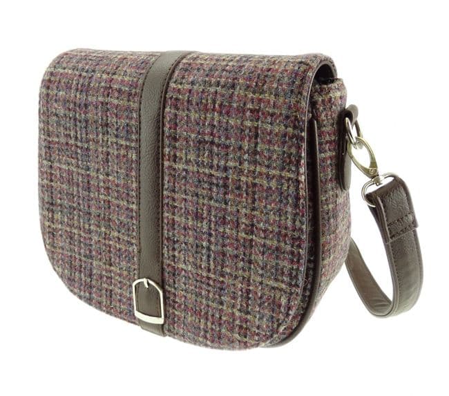Ladies Authentic Harris Tweed Shoulder Bag Multi Colour Weave