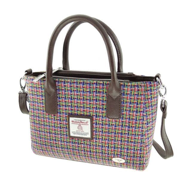 Ladies Authentic Harris Tweed Small Multi Coloured Tote Bag