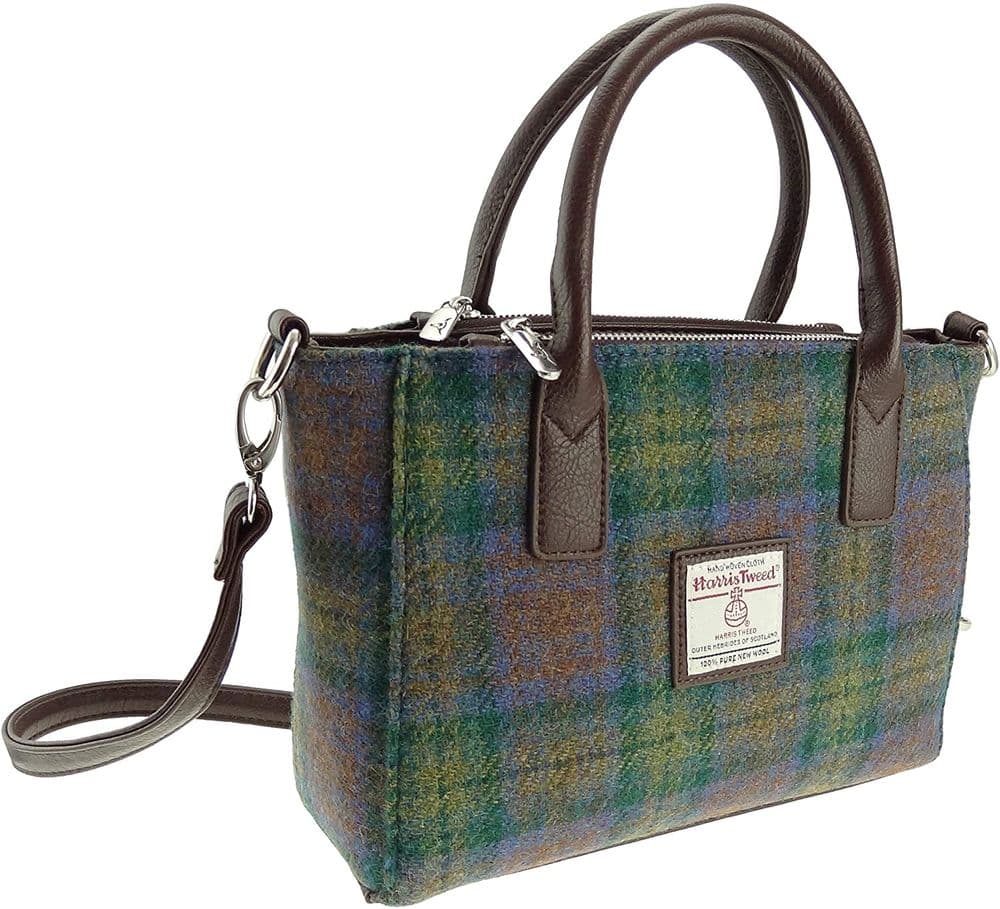 Ladies Authentic Harris Tweed Small Tote Bag Isle of Skye Tartan