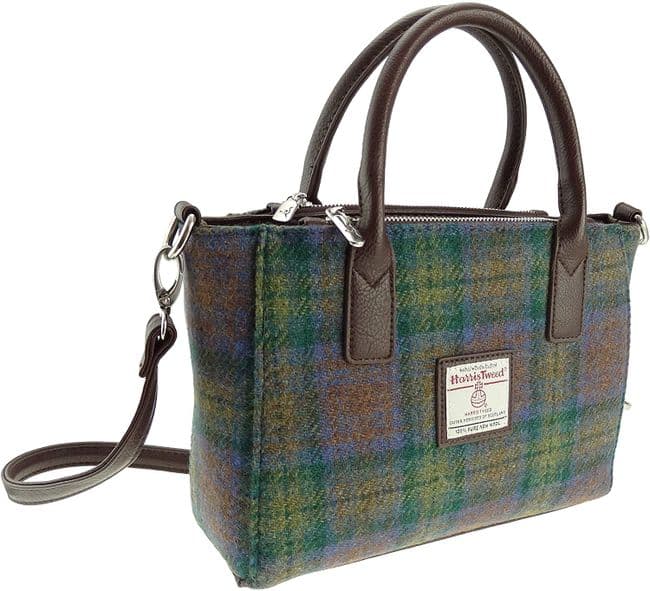 Ladies Authentic Harris Tweed Small Tote Bag Isle of Skye Tartan