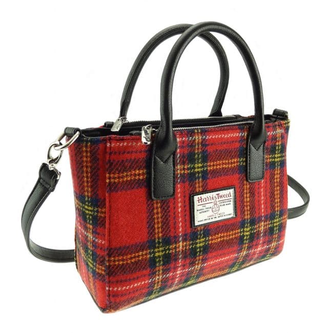Ladies Authentic Harris Tweed Small Tote Bag Royal Stewart Tartan