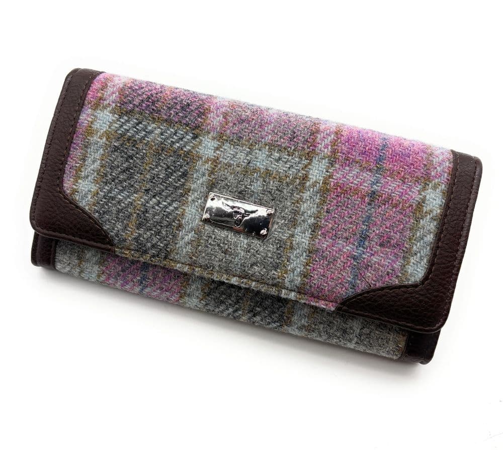 Ladies Authentic Harris Tweed Soft Buchanan Tartan Long Purse
