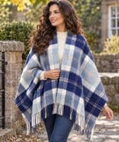 Ladies Bannockbane Silver Tartan Pure Cashmere Mini Cape