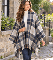 Ladies Bannockbane Silver Tartan Wool Cape
