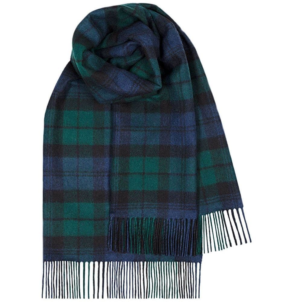Ladies Black Watch Tartan Pure Lambswool Stole - Made in Scotland