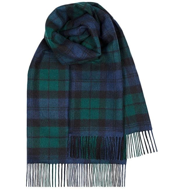 Ladies Black Watch Tartan Pure Lambswool Stole - Made in Scotland