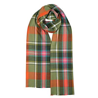 Ladies Bruce of Kinnaird Ancient Tartan Extra Fine Merino Wool Stole - Made in Scotland