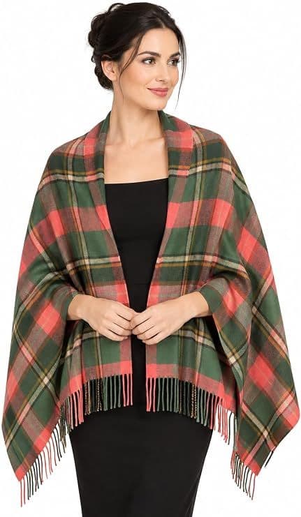 Ladies Bruce of Kinnaird Antique Tartan Lambswool Stole - Made in Scotland