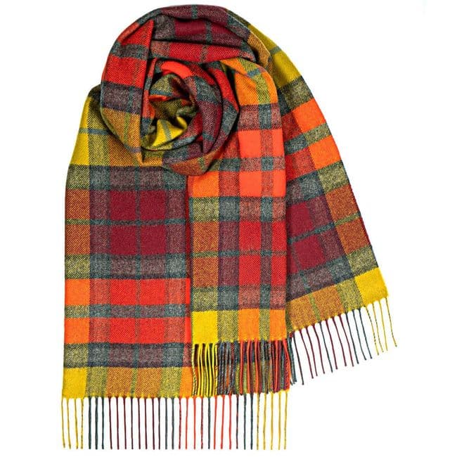 Ladies Buchanan Berry Tartan Pure Lambswool Stole - Made in Scotland