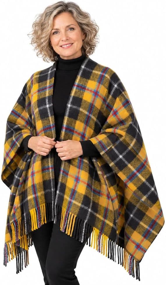 Ladies Cornish National Tartan Wool Cape