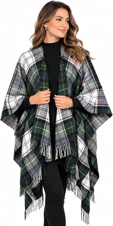 Ladies Gordon Dress Tartan Lambswool Cape - Made in Scotland