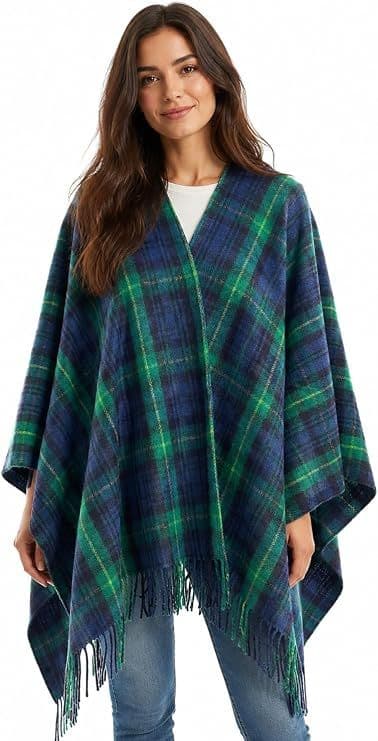 Ladies Gordon Tartan Wool Cape