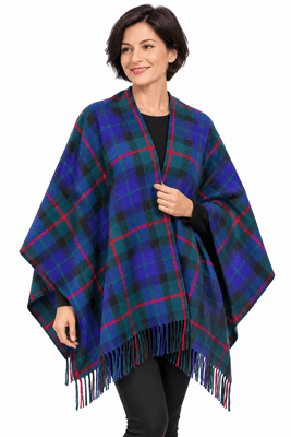 Ladies Gunn Modern Tartan Wool Cape