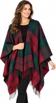 Ladies Lindsay Tartan Lambswool Cape - Made in Scotland