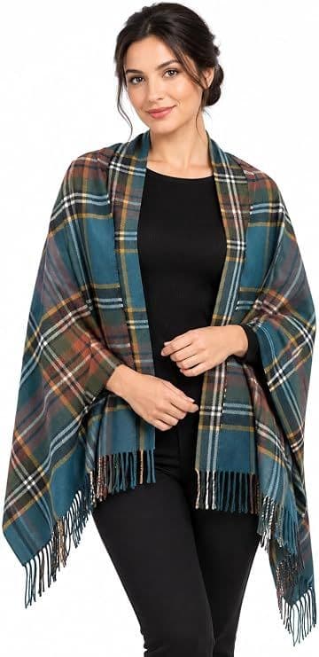 Ladies MacBeth Weathered Tartan Pure Lambswool Stole - Made in Scotland