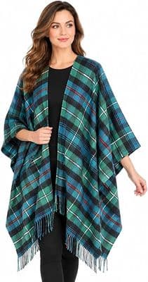 Ladies MacKenzie Ancient Tartan Lambswool Cape - Made in Scotland