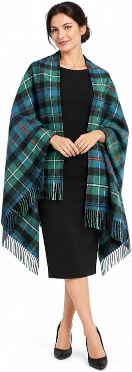 Ladies MacKenzie Ancient Tartan Pure Lambswool Stole - Made in Scotland