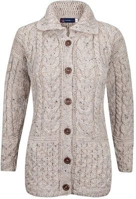 Ladies Pure British Wool Skiddaw Aran Cardigan