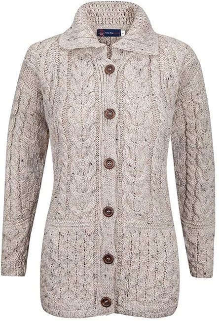 Ladies Pure British Wool Skiddaw Aran Cardigan