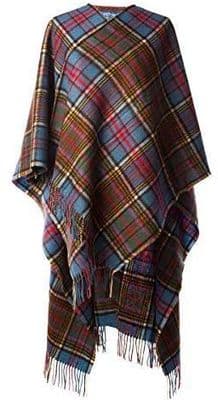 Ladies Pure Cashmere Anderson Modern Tartan Mini Cape