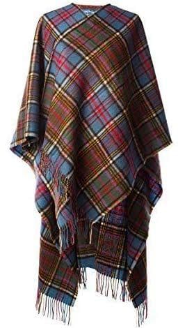 Ladies Pure Cashmere Anderson Modern Tartan Mini Cape