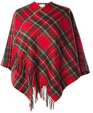 Ladies Pure Cashmere Royal Stewart Tartan Mini Cape