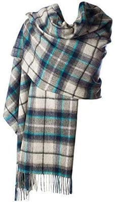Ladies Pure Lambswool Dover/Grey Check Tartan Stole
