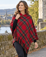 Ladies Pure Lambswool Royal Stewart Tartan Mini Cape – Made in Scotland | Scottish Tartan Shawl Wrap