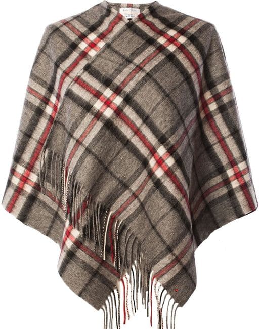 Ladies Pure Lambswool Thomson Grey Tartan Mini Cape