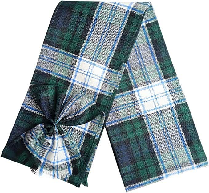 Ladies Pure Wool Black Watch Dress Tartan Mini Sash With Rosette Made in Scotland