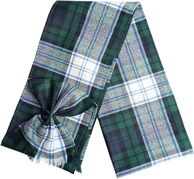 Ladies Pure Wool Black Watch Dress Tartan Mini Sash With Rosette Made in Scotland