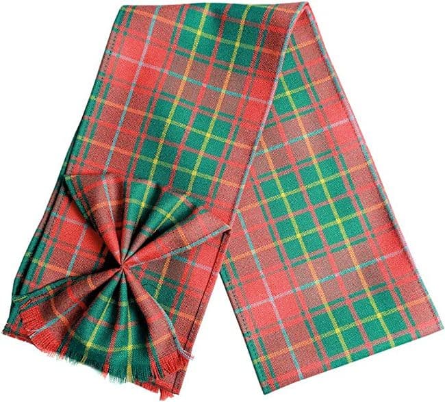 Ladies Pure Wool Burnett Ancient Tartan Mini Sash With Rosette Made in Scotland