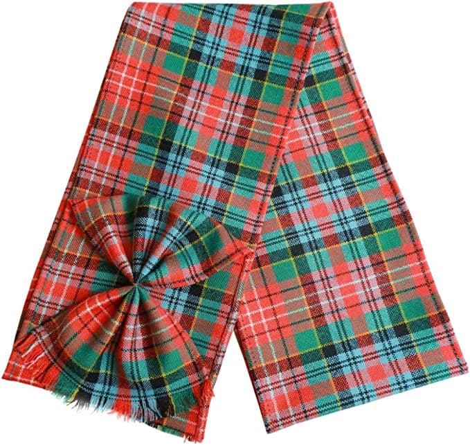 Ladies Pure Wool Caledonia Ancient Tartan Mini Sash With Rosette Made in Scotland