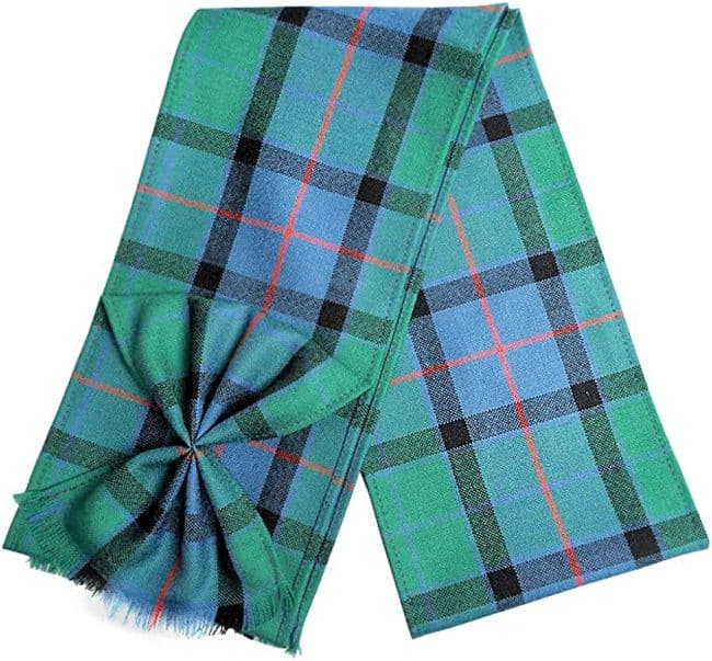 Ladies Pure Wool Flower of Scotland Tartan Mini Sash With Rosette Made in Scotland