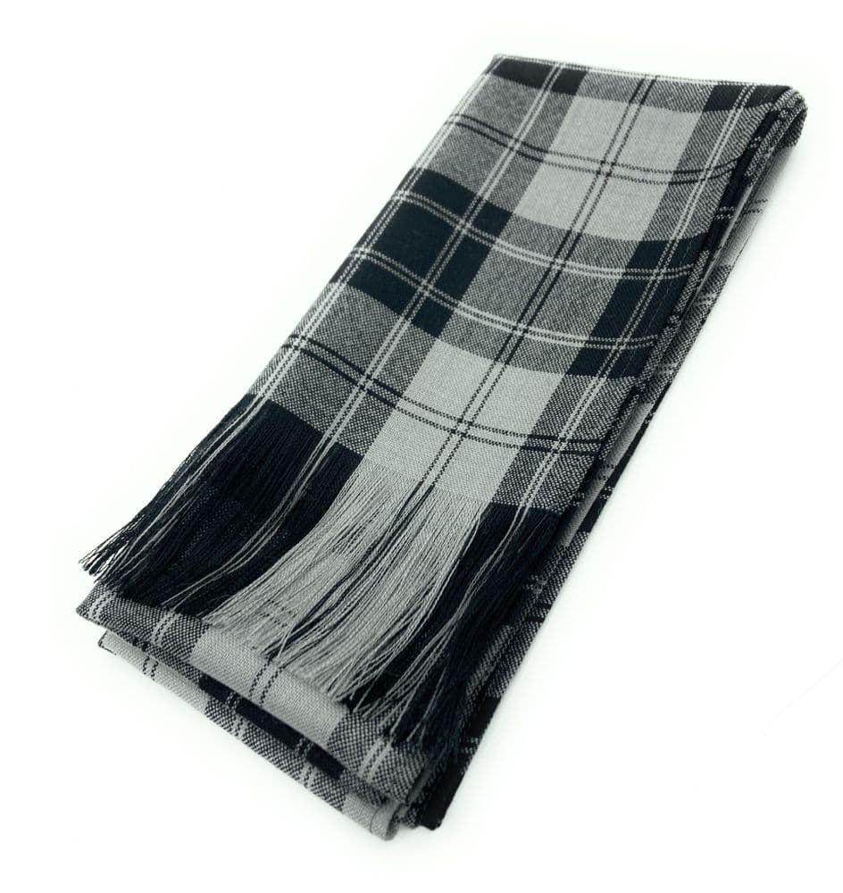 Ladies Pure Wool Full Size Douglas Grey Tartan Sash - Made in Scotland