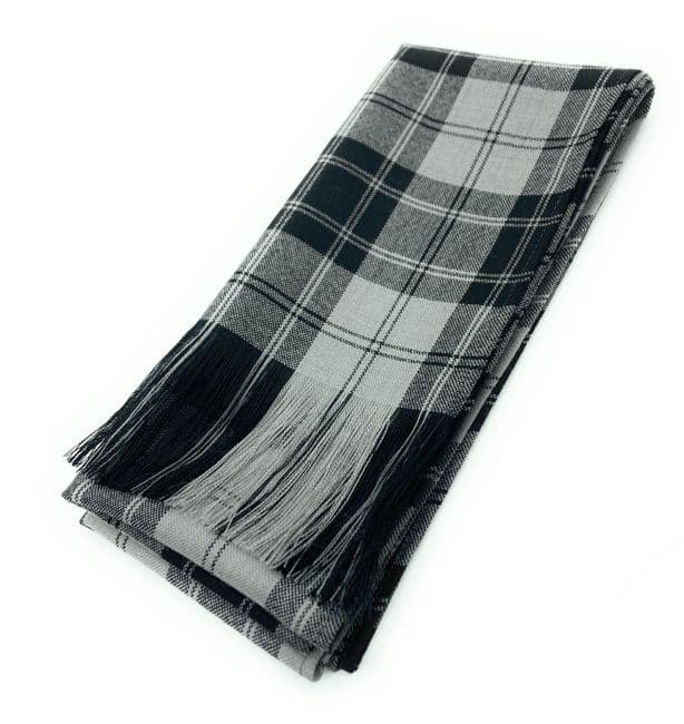 Ladies Pure Wool Full Size Douglas Grey Tartan Sash - Made in Scotland