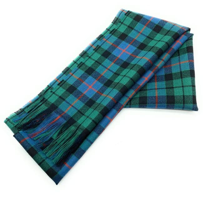Ladies Pure Wool Full Size Morrison Green Ancient Tartan Sash - Made in Scotland