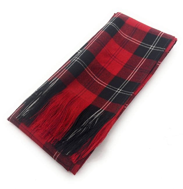 Ladies Pure Wool Full Size Ramsay Red Modern Tartan Sash - Made in Scotland
