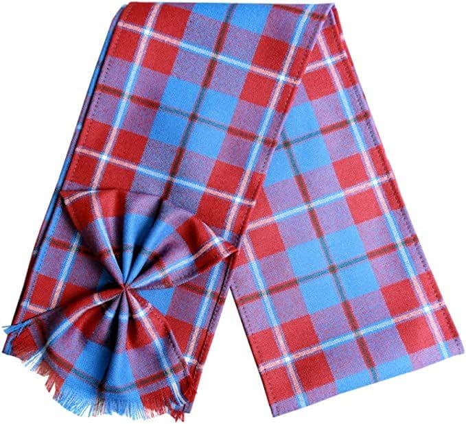 Ladies Pure Wool Galloway Red Tartan Mini Sash With Rosette Made in Scotland