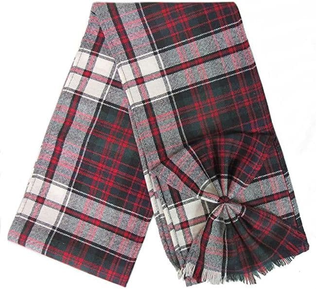 Ladies Pure Wool MacDonald Dress Tartan Mini Sash With Rosette Made in Scotland