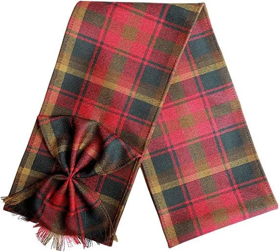 Ladies Pure Wool Maple Leaf  Tartan Mini Sash With Rosette Made in Scotland