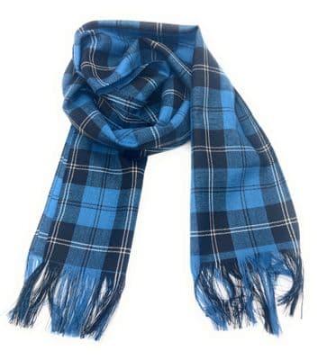 Ladies Pure Wool Ramsay Blue Stole/Shawl/Long Scarf - Made In Scotland