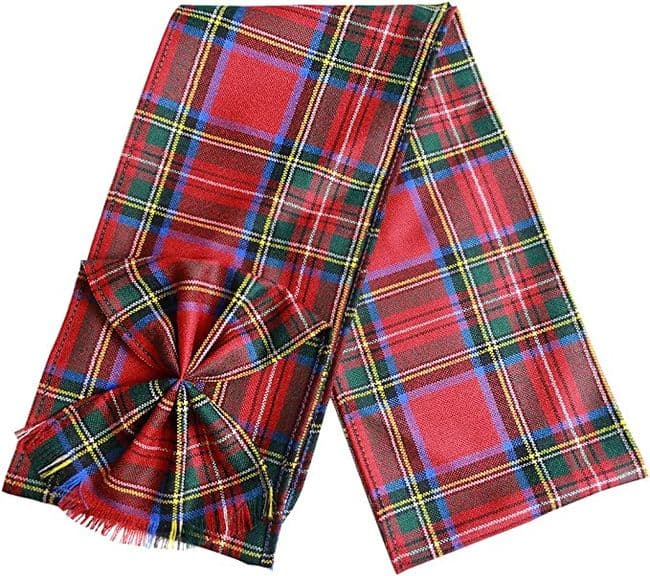 Ladies Pure Wool Royal Stewart Tartan Mini Sash With Rosette Made in Scotland