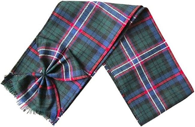 Ladies Pure Wool Scott Green Tartan Mini Sash With Rosette Made in Scotland