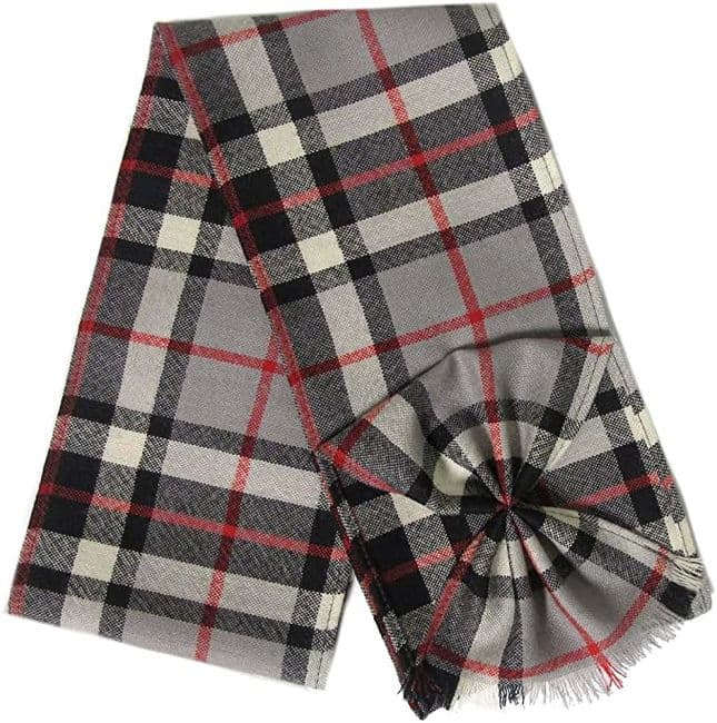 Ladies Pure Wool Thomson Grey Tartan Mini Sash With Rosette Made in Scotland