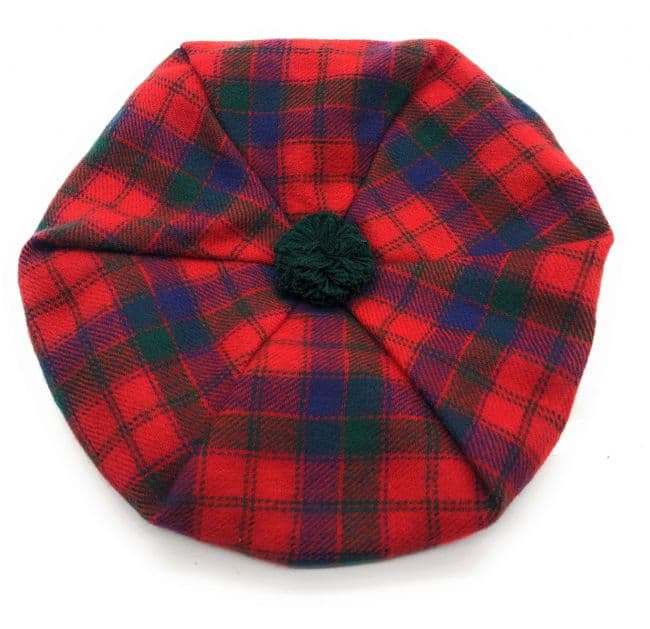 Ladies Robertson Red Tartan Lambswool Tam - Made in Scotland