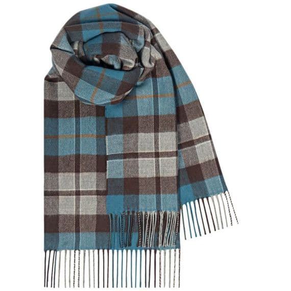 Ladies Rose Hunting Grey Tartan Lambswool Stole - Made in Scotland